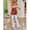 imageEkouaer Womens Lace Silk Satin Pajama Tank Tops V Neck Camisole Soft Spaghetti Strap Tops Loose Sleepwear S3XLBrown  Champagne