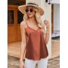 imageEkouaer Womens Lace Silk Satin Pajama Tank Tops V Neck Camisole Soft Spaghetti Strap Tops Loose Sleepwear S3XLBrown  Champagne