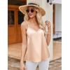 imageEkouaer Womens Lace Silk Satin Pajama Tank Tops V Neck Camisole Soft Spaghetti Strap Tops Loose Sleepwear S3XLChampagne  White