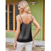 imageEkouaer Womens Lace Silk Satin Pajama Tank Tops V Neck Camisole Soft Spaghetti Strap Tops Loose Sleepwear S3XLLake Green  Black