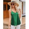 imageEkouaer Womens Lace Silk Satin Pajama Tank Tops V Neck Camisole Soft Spaghetti Strap Tops Loose Sleepwear S3XLLake Green  Black