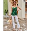 imageEkouaer Womens Lace Silk Satin Pajama Tank Tops V Neck Camisole Soft Spaghetti Strap Tops Loose Sleepwear S3XLLake Green  Black