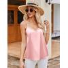 imageEkouaer Womens Lace Silk Satin Pajama Tank Tops V Neck Camisole Soft Spaghetti Strap Tops Loose Sleepwear S3XLMisty Rose  White