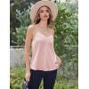 imageEkouaer Womens Lace Silk Satin Pajama Tank Tops V Neck Camisole Soft Spaghetti Strap Tops Loose Sleepwear S3XLMisty Rose