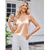 imageEkouaer Womens Lace Silk Satin Pajama Tank Tops V Neck Camisole Soft Spaghetti Strap Tops Loose Sleepwear S3XLWhite  Dark Khaki
