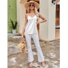 imageEkouaer Womens Lace Silk Satin Pajama Tank Tops V Neck Camisole Soft Spaghetti Strap Tops Loose Sleepwear S3XLWhite  Dark Khaki