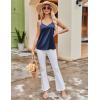 imageEkouaer Womens Lace Silk Satin Pajama Tank Tops V Neck Camisole Soft Spaghetti Strap Tops Loose Sleepwear S3XLWhite  Navy Blue