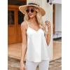 imageEkouaer Womens Lace Silk Satin Pajama Tank Tops V Neck Camisole Soft Spaghetti Strap Tops Loose Sleepwear S3XLWhite  Wine Red