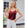 imageEkouaer Womens Lace Silk Satin Pajama Tank Tops V Neck Camisole Soft Spaghetti Strap Tops Loose Sleepwear S3XLWhite  Wine Red