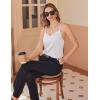 imageEkouaer Womens Lace Silk Satin Pajama Tank Tops V Neck Camisole Soft Spaghetti Strap Tops Loose Sleepwear S3XLWhite