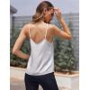 imageEkouaer Womens Lace Silk Satin Pajama Tank Tops V Neck Camisole Soft Spaghetti Strap Tops Loose Sleepwear S3XLWhite
