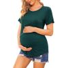 imageEkouaer Womens Maternity Shirts Short Sleeves Nursing Tops 3 Pack Double Laye Breastfeeding Tees Pregnancy Clothes SXXL3pcs Red  Lake Green  Blue Green