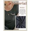 imageEkouaer Womens Nightgown Sleep Shirt Dress Satin Patchwork Short Sleeve Sleepwear with PocketDark Grey