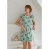 imageEkouaer Womens Nightgown Sleep Shirt Dress Satin Patchwork Short Sleeve Sleepwear with PocketGreen Butterfly