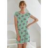 imageEkouaer Womens Nightgown Sleep Shirt Dress Satin Patchwork Short Sleeve Sleepwear with PocketGreen Butterfly