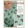 imageEkouaer Womens Nightgown Sleep Shirt Dress Satin Patchwork Short Sleeve Sleepwear with PocketGreen Butterfly