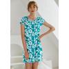 imageEkouaer Womens Nightgown Sleep Shirt Dress Satin Patchwork Short Sleeve Sleepwear with PocketMint White Flower