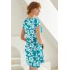 imageEkouaer Womens Nightgown Sleep Shirt Dress Satin Patchwork Short Sleeve Sleepwear with PocketMint White Flower