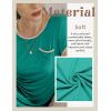 imageEkouaer Womens Nightgown Sleep Shirt Dress Satin Patchwork Short Sleeve Sleepwear with PocketPeacock Blue