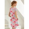 imageEkouaer Womens Nightgown Sleep Shirt Dress Satin Patchwork Short Sleeve Sleepwear with PocketPink Donut Print