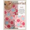 imageEkouaer Womens Nightgown Sleep Shirt Dress Satin Patchwork Short Sleeve Sleepwear with PocketPink Donut Print