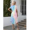 imageEkouaer Womens Nightgowns Long Sleepshirt Short Flare Sleeve Sleepwear Soft Night Shirts with Pockets M3XLPink Tiedye