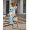imageEkouaer Womens Nightgowns Long Sleepshirt Short Flare Sleeve Sleepwear Soft Night Shirts with Pockets M3XLPink Tiedye