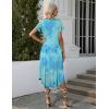 imageEkouaer Womens Nightgowns Long Sleepshirt Short Flare Sleeve Sleepwear Soft Night Shirts with Pockets M3XLTeal Tiedye