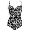 imageEkouaer Womens One Piece Swimsuit Ruched Tummy Control Bathing Suits Vintage Retro Push Up SwimwearBlack Floral
