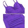 imageEkouaer Womens One Piece Swimsuit Ruched Tummy Control Bathing Suits Vintage Retro Push Up SwimwearPurple