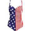imageEkouaer Womens One Piece Swimsuit Ruched Tummy Control Bathing Suits Vintage Retro Push Up SwimwearUsa Flag
