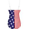 imageEkouaer Womens One Piece Swimsuit Ruched Tummy Control Bathing Suits Vintage Retro Push Up SwimwearUsa Flag