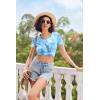 imageEkouaer Womens Pajama Sets Short Sleeve Pajamas for Women Sets Soft Lounge Sets Casual V Neck Sleepwear PJSBlue Tie Dye