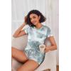 imageEkouaer Womens Pajama Sets Short Sleeve Pajamas for Women Sets Soft Lounge Sets Casual V Neck Sleepwear PJSGreytie Dye