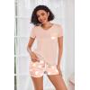 imageEkouaer Womens Pajama Sets Short Sleeve Pajamas for Women Sets Soft Lounge Sets Casual V Neck Sleepwear PJSHeart