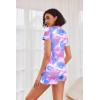imageEkouaer Womens Pajama Sets Short Sleeve Pajamas for Women Sets Soft Lounge Sets Casual V Neck Sleepwear PJSPink Tie Dye