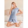 imageEkouaer Womens Pajamas Cap Sleeve Knit Lounge Set 2 Piece Soft Pjs Loungewear Sweater SetsBaby Blue