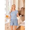 imageEkouaer Womens Pajamas Cap Sleeve Knit Lounge Set 2 Piece Soft Pjs Loungewear Sweater SetsBaby Blue