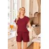 imageEkouaer Womens Pajamas Cap Sleeve Knit Lounge Set 2 Piece Soft Pjs Loungewear Sweater SetsBurgundy