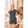 imageEkouaer Womens Pajamas Cap Sleeve Knit Lounge Set 2 Piece Soft Pjs Loungewear Sweater SetsDark Gray