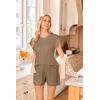 imageEkouaer Womens Pajamas Cap Sleeve Knit Lounge Set 2 Piece Soft Pjs Loungewear Sweater SetsKhaki