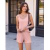 imageEkouaer Womens Pajamas Set Ribbed Knit Soft Pj Sets Tank Top and Shorts Sleepwear Loungewear Ruffle Hem NightwearLight Pink