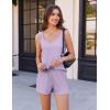 imageEkouaer Womens Pajamas Set Ribbed Knit Soft Pj Sets Tank Top and Shorts Sleepwear Loungewear Ruffle Hem NightwearPurple