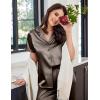 imageEkouaer Womens Satin Pajamas Silk Capri Pjs 2 Piece Lounge Sets Short Sleeve Button Down SleepwearSudan Brown