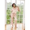 imageEkouaer Womens Satin Silky Pajama Set Short Sleeve Shirt with Long Pajama Pant Set Soft PJ LoungewearChampagne Striped