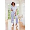 imageEkouaer Womens Satin Silky Pajama Set Short Sleeve Shirt with Long Pajama Pant Set Soft PJ LoungewearLilac Striped