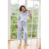 imageEkouaer Womens Satin Silky Pajama Set Short Sleeve Shirt with Long Pajama Pant Set Soft PJ LoungewearLilac Striped