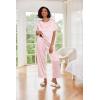 imageEkouaer Womens Satin Silky Pajama Set Short Sleeve Shirt with Long Pajama Pant Set Soft PJ LoungewearPink Leopard