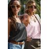 imageEkouaer Womens Satin Tank Tops 2 Pack Silky Camisole V Neck Spaghetti Strap Blouses Sleeveless Cami ShirtBlackPink Leopard