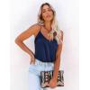 imageEkouaer Womens Satin Tank Tops 2 Pack Silky Camisole V Neck Spaghetti Strap Blouses Sleeveless Cami ShirtNavy Blue